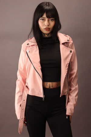 Chamarra Biker Rosa